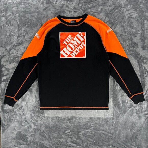 Wicked Quick Home Depot Racing Sweatshirt Men M Orange Black Flames NASCAR Gibbs - Picture 1 of 10